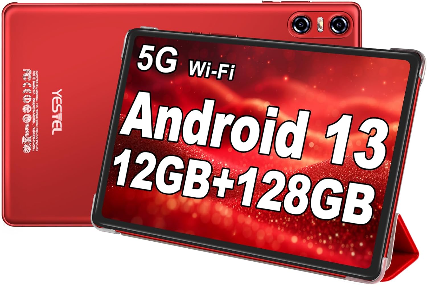 YESTEL Tablet 10 Pollici Android 13 con 12GB RAM 128GB ROM (TF 1TB