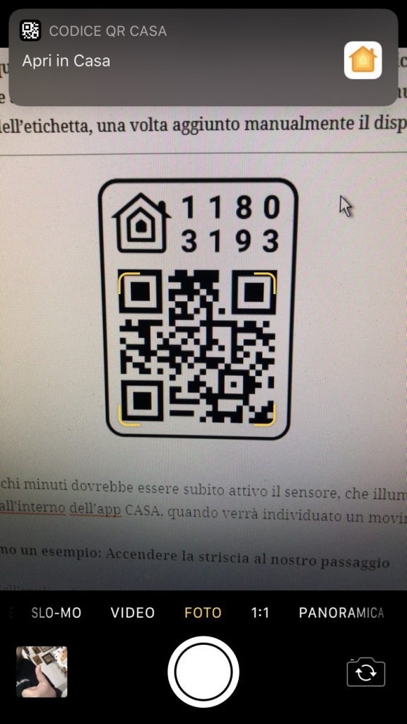 QRCode del sensore di movimento