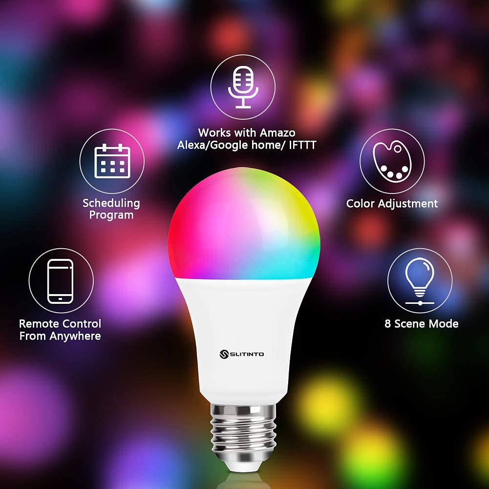 Lampadina Smart Bakibo, luci colorate per Alexa etc