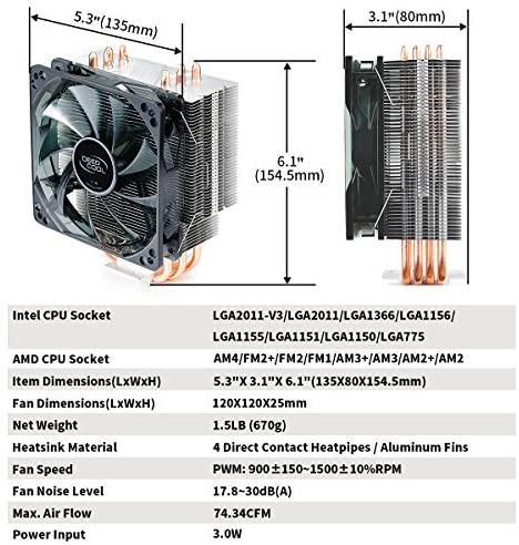 DeepCool Gammaxx 400 misure