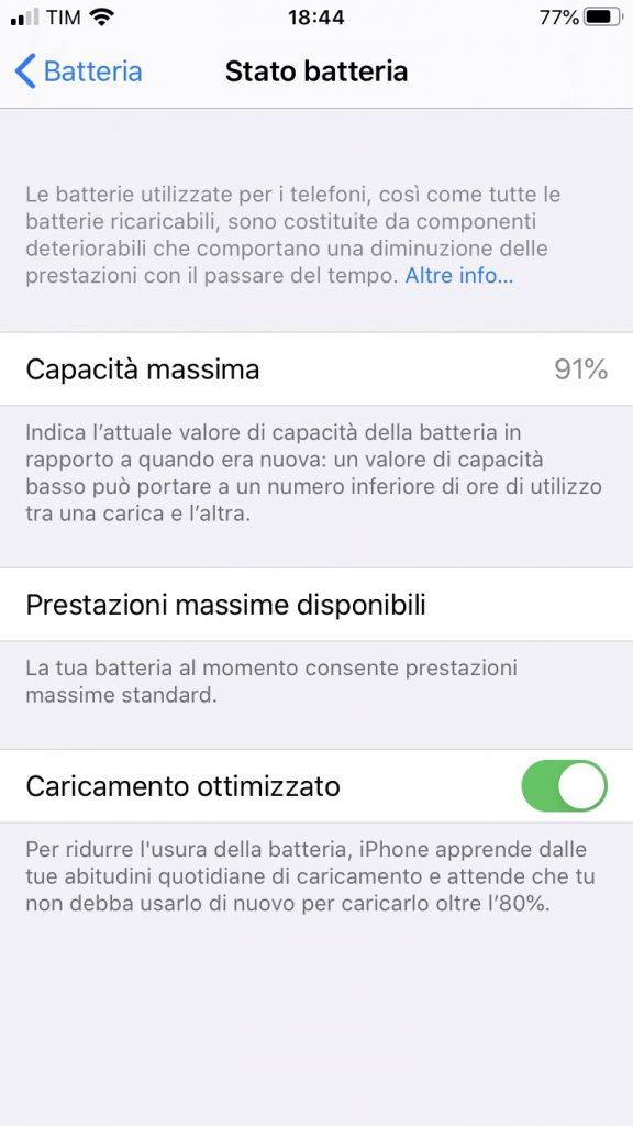 stato batteria iPhone 8 dopo 3 anni