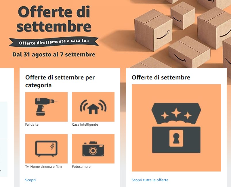 Amazon: offerte di settembre