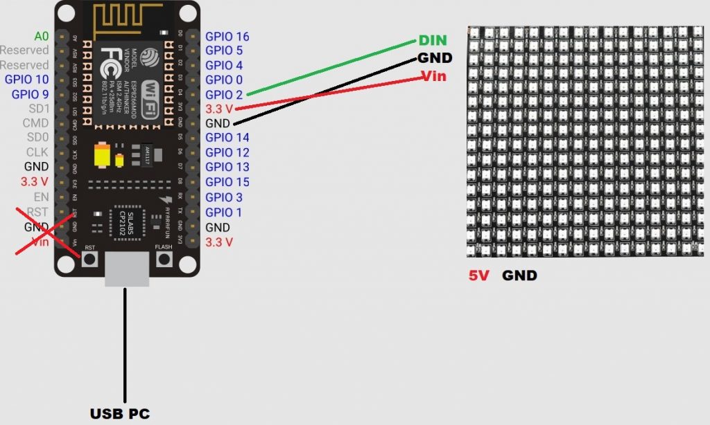 ESP8266 e Led Matrix 16x16