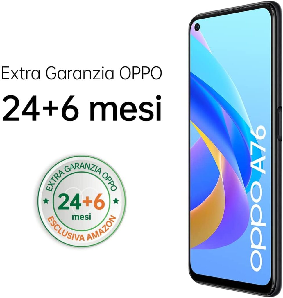 Oppo A76 smartphone con display 90Hz in offerta