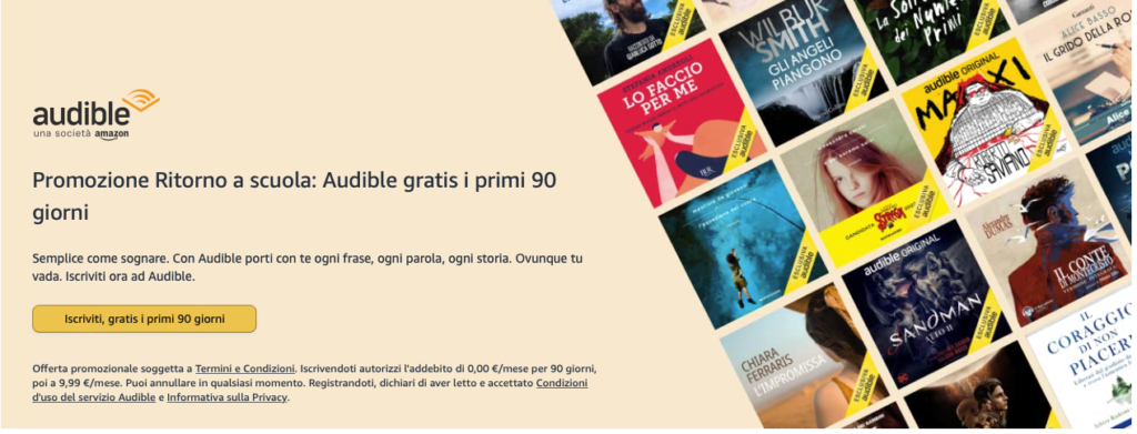 Audible gratis i primi 90 giorni!