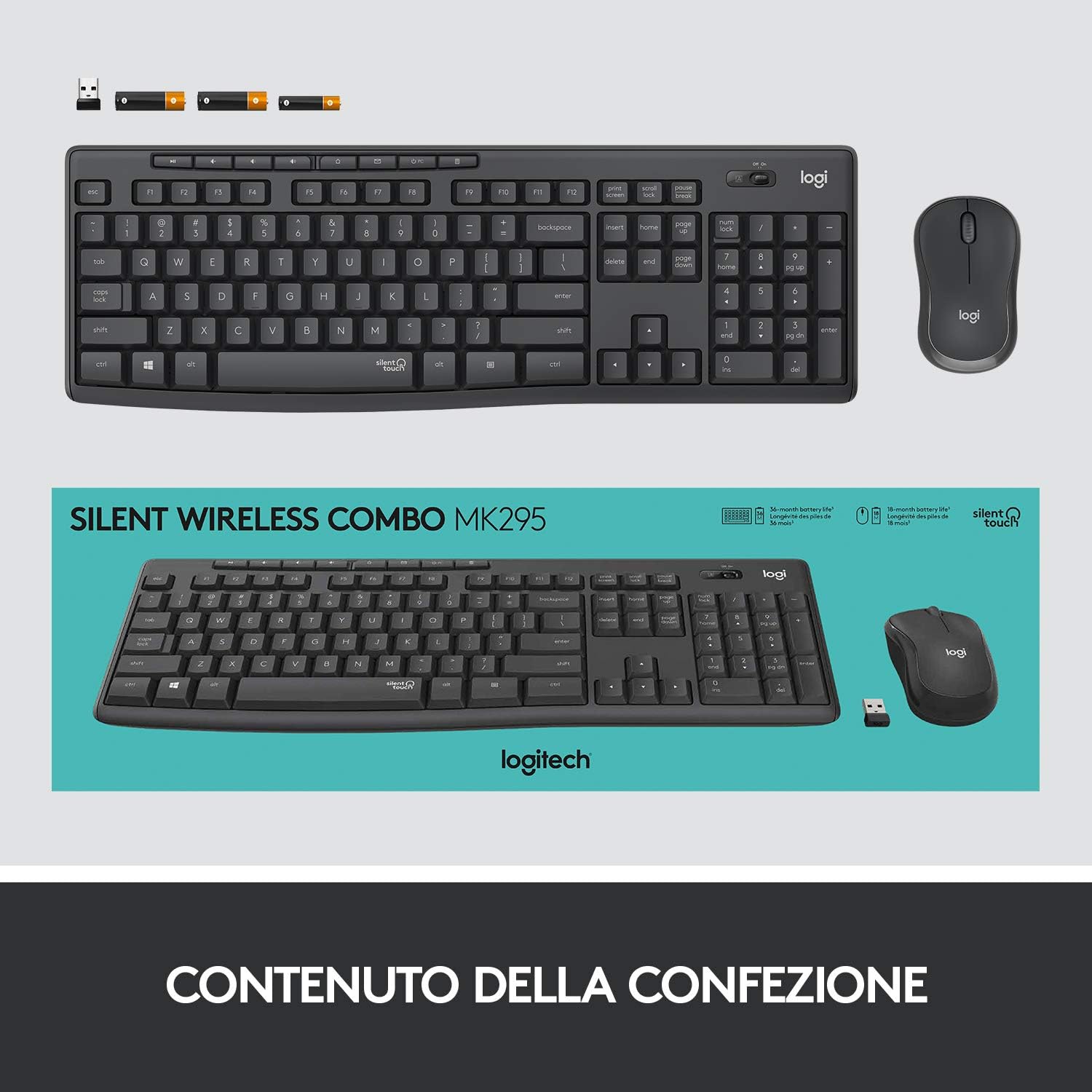 Logitech MK295 Kit Mouse e Tastiera Wireless